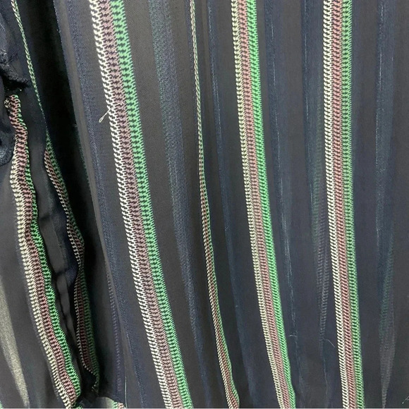 ModCloth Button Down Sheer Striped Ruffle Sleeve Shirt Size Large - Picture 3 of 6